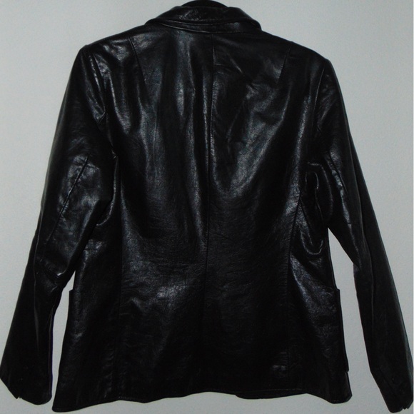 GAP Black Leather Jacket - Picture 2 of 4